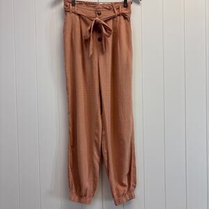 American Eagle Outfitters Women's Linen Blend Boho Paperbag Jogger Pants S Beach